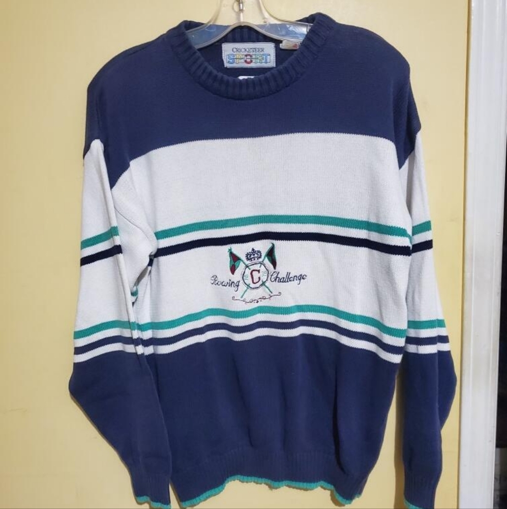 Vintage 1980s Cricketer Sports Rowing Challenge Sweater